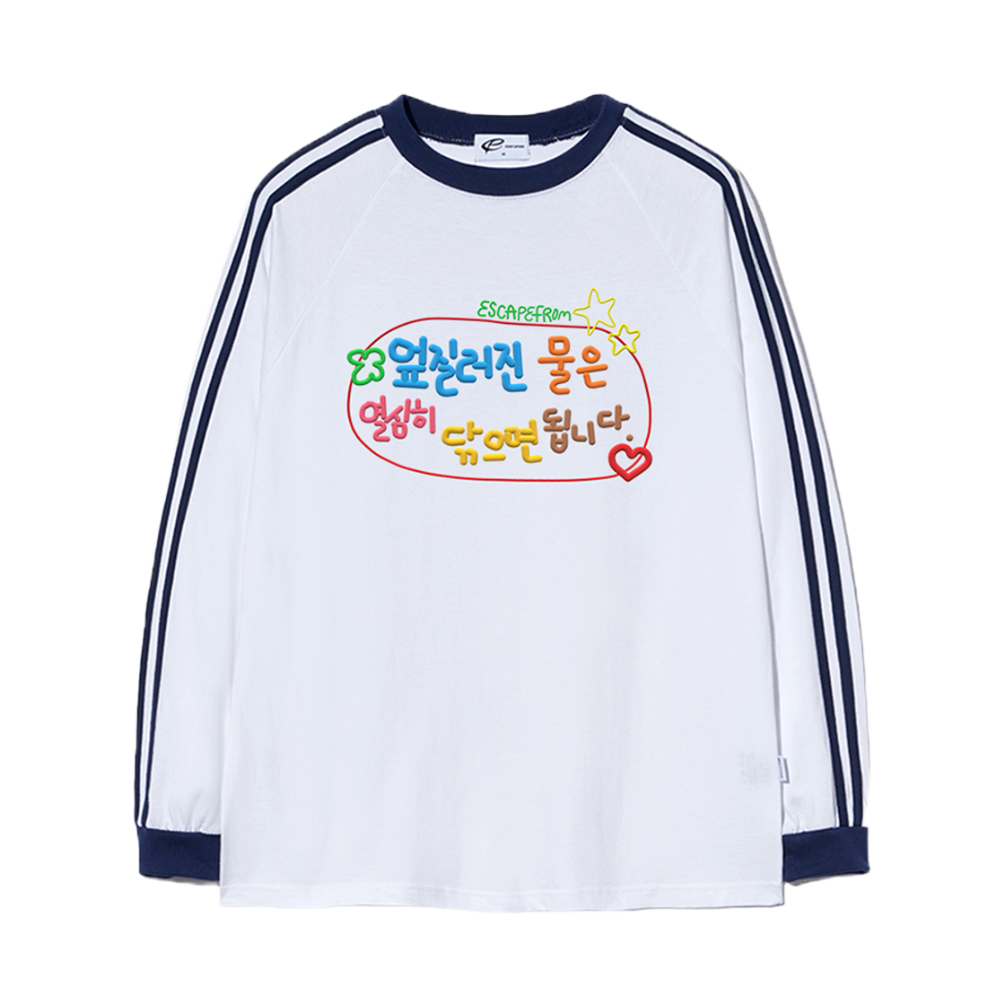 이스케이프프롬 엎질러진 물 프린트 트랙 롱슬리브 화이트(Escapefrom Spilled Water Print Track Long Sleeve White) - 1