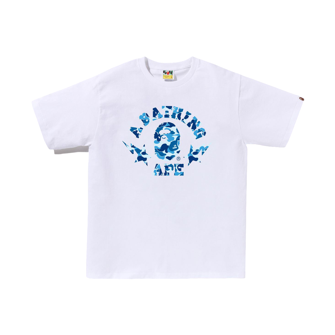 베이프 115 ABC 카모 스타 컬리지 티셔츠 화이트 블루(BAPE 115 ABC Camo Sta College T-Shirt White Blue) - 1