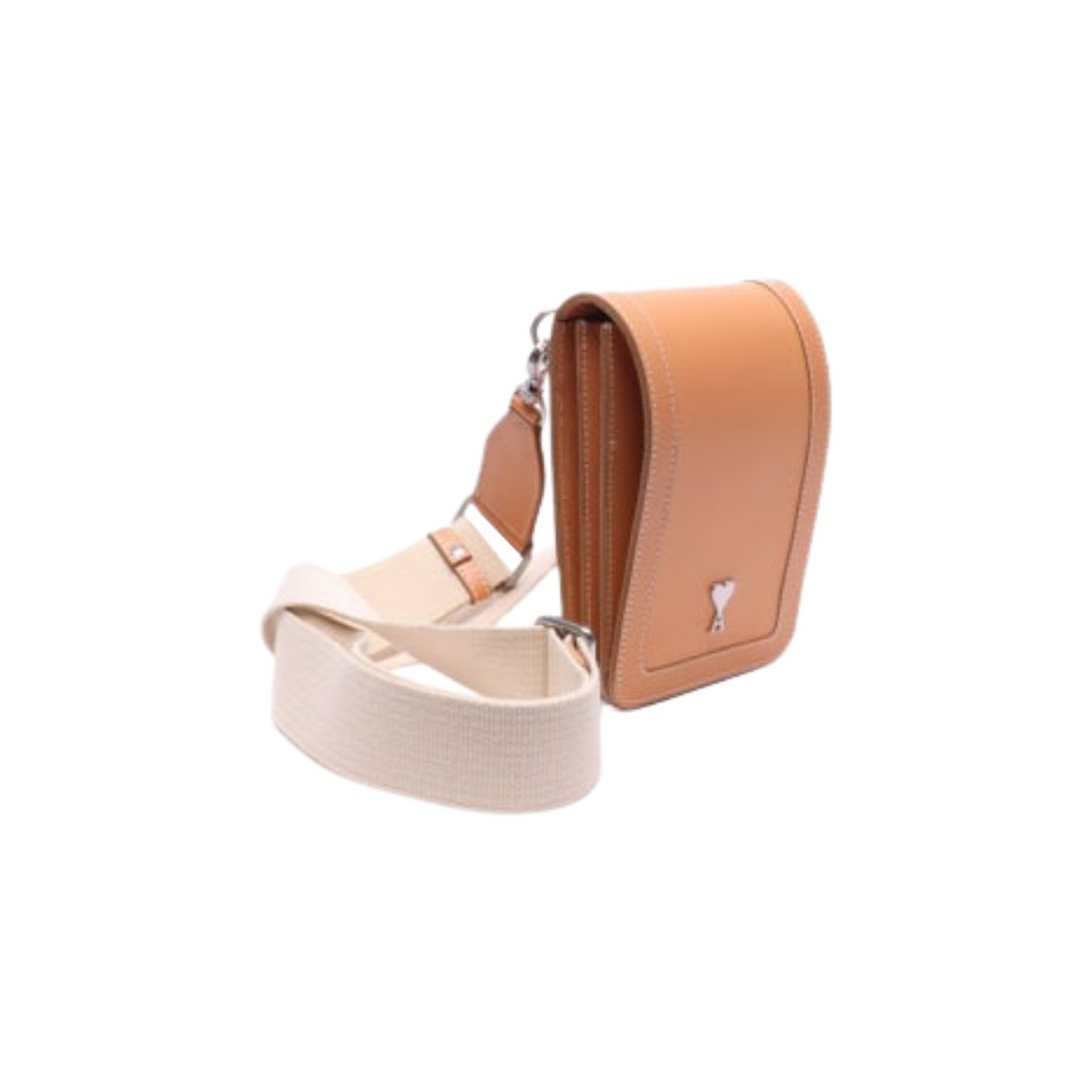 아미 스몰 하트 로고 스몰 아코디언 크로스백 누드(AMI de Coeur Small Accordeon Cross Bag Nude)