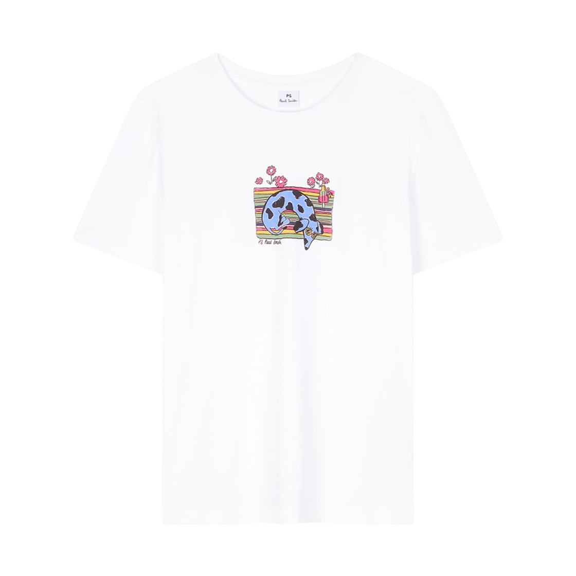 (W) 폴 스미스 도그 허그 티셔츠 화이트((W) Paul Smith Dog Hug T-Shirt White) - 1