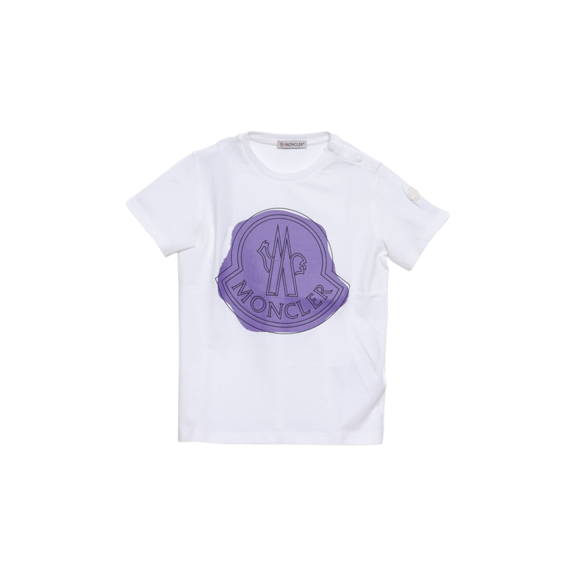 (키즈) 몽클레르 로고 프린트 티셔츠 화이트 퍼플 - 22SS((Kids) Moncler Logo Printed T-Shirt White Purple - 22SS) - 1
