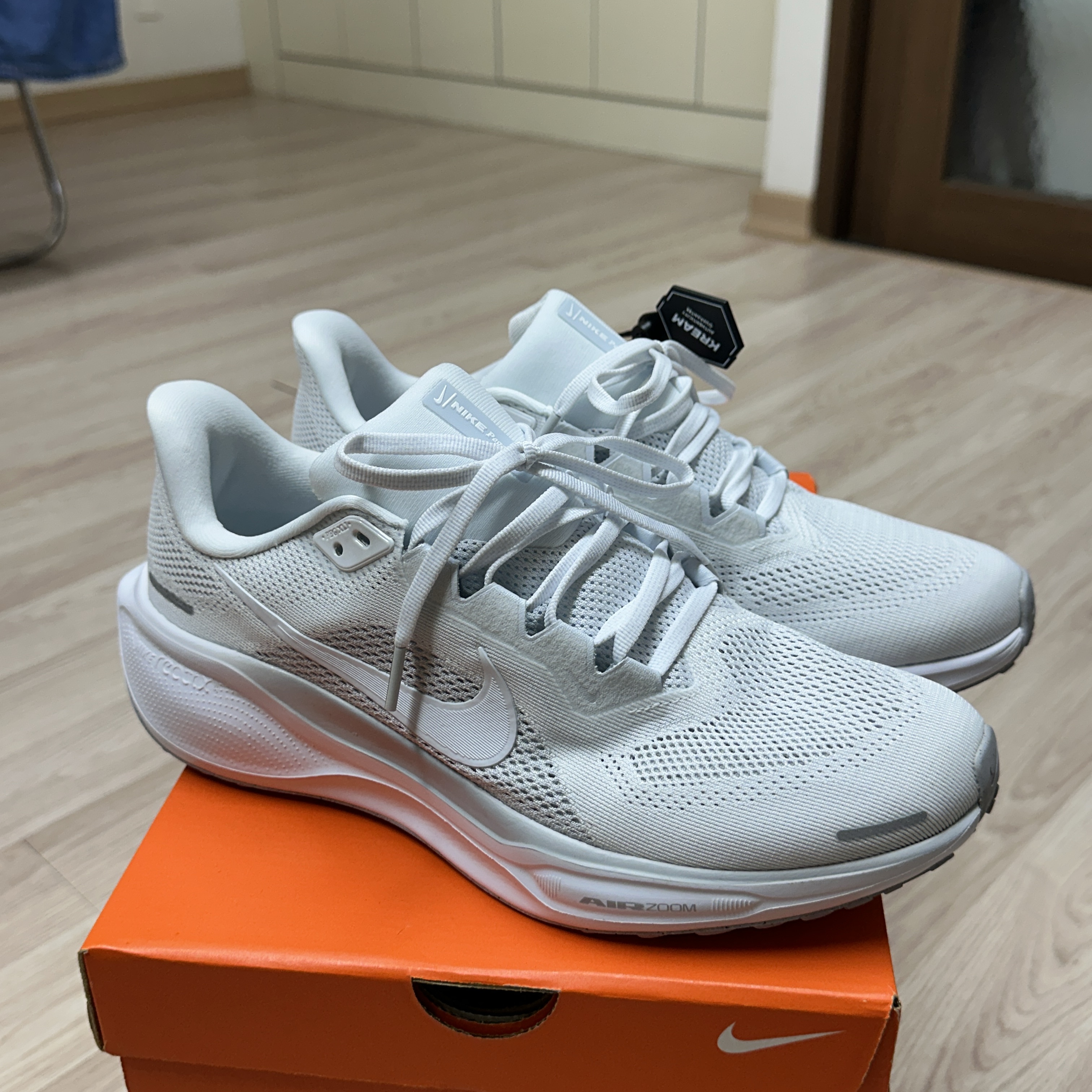 Nike Air Zoom Pegasus 41 White Pure Platinum 착용 스타일 - 2