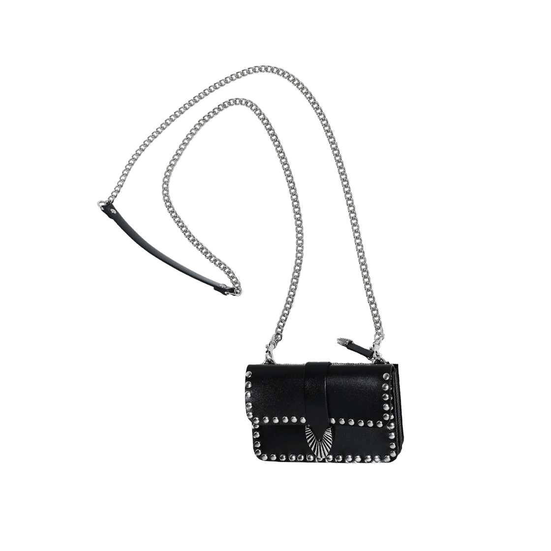 토가 투 체인 레더 월렛 스터드 블랙 - 25FW(Toga Too Chain Leather Wallet Studs Black - 25FW)