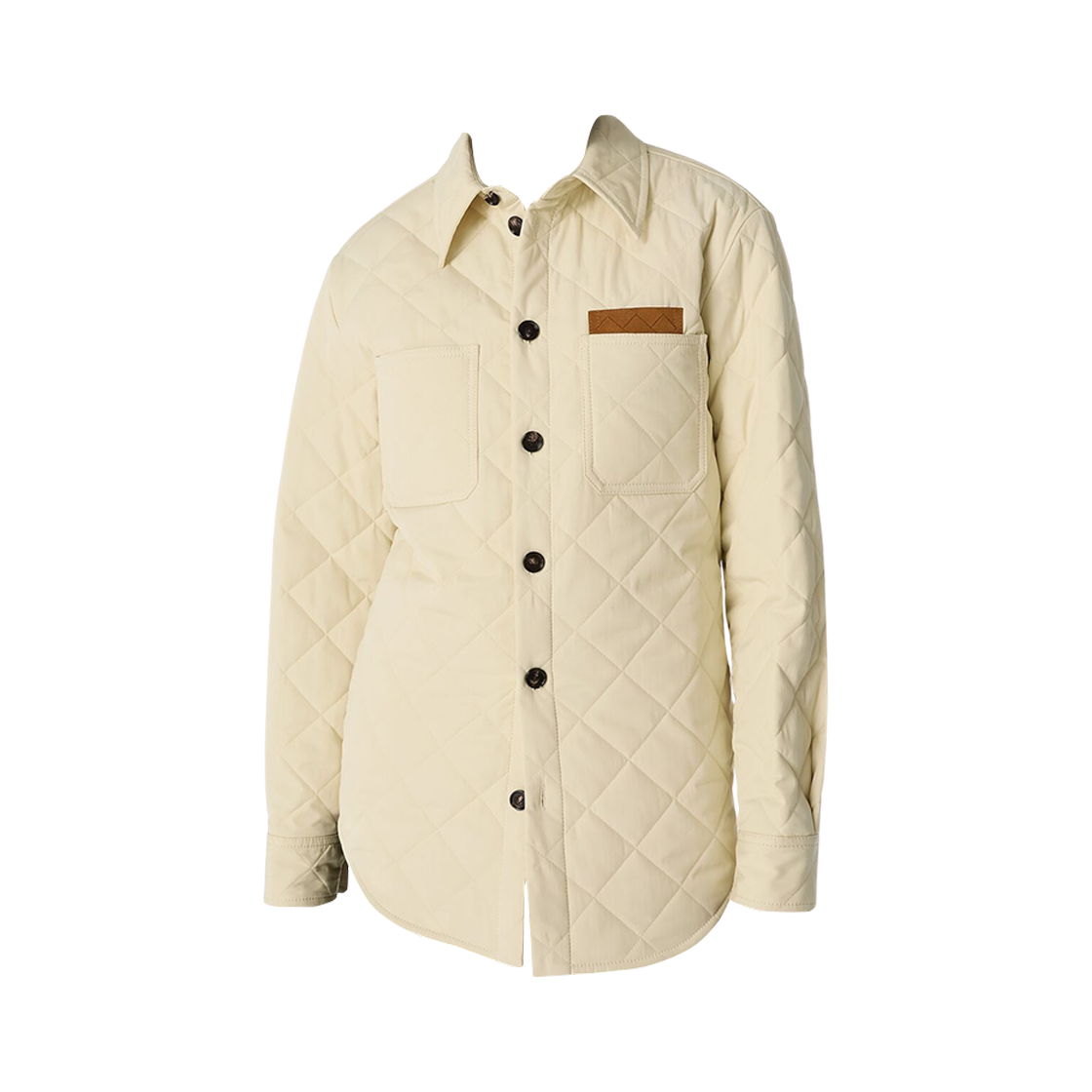 (W) 보테가 베네타 퀄팅 코튼 오버셔츠 씨 솔트((W) Bottega Veneta Quilting Cotton Overshirt Sea Salt)