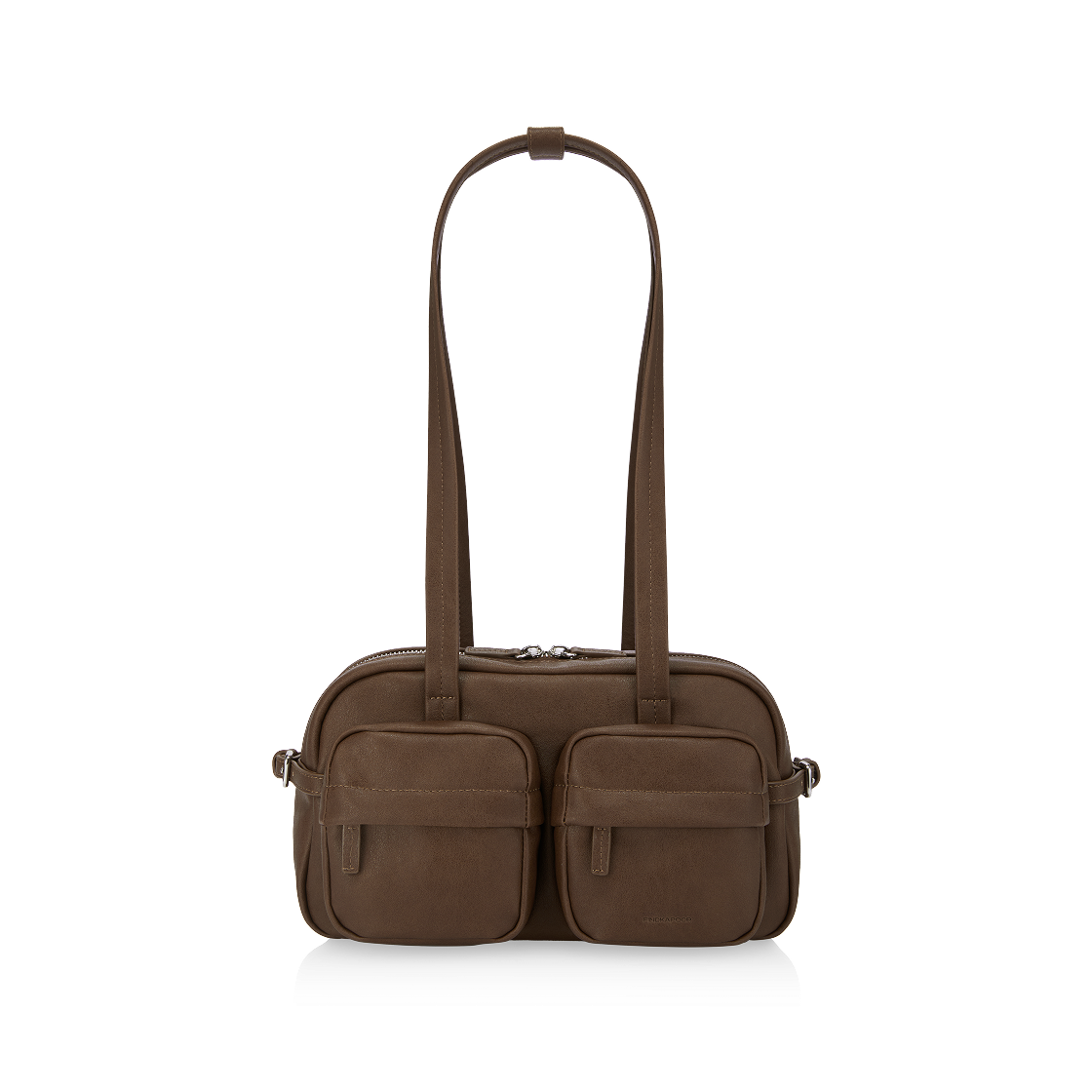 1110495 FINDKAPOOR Twin Pocket Shoulder Bag 27 Dark Brown