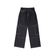 True Religion x KIRSH Stitch Point Denim Cargo Pants Blue Denim