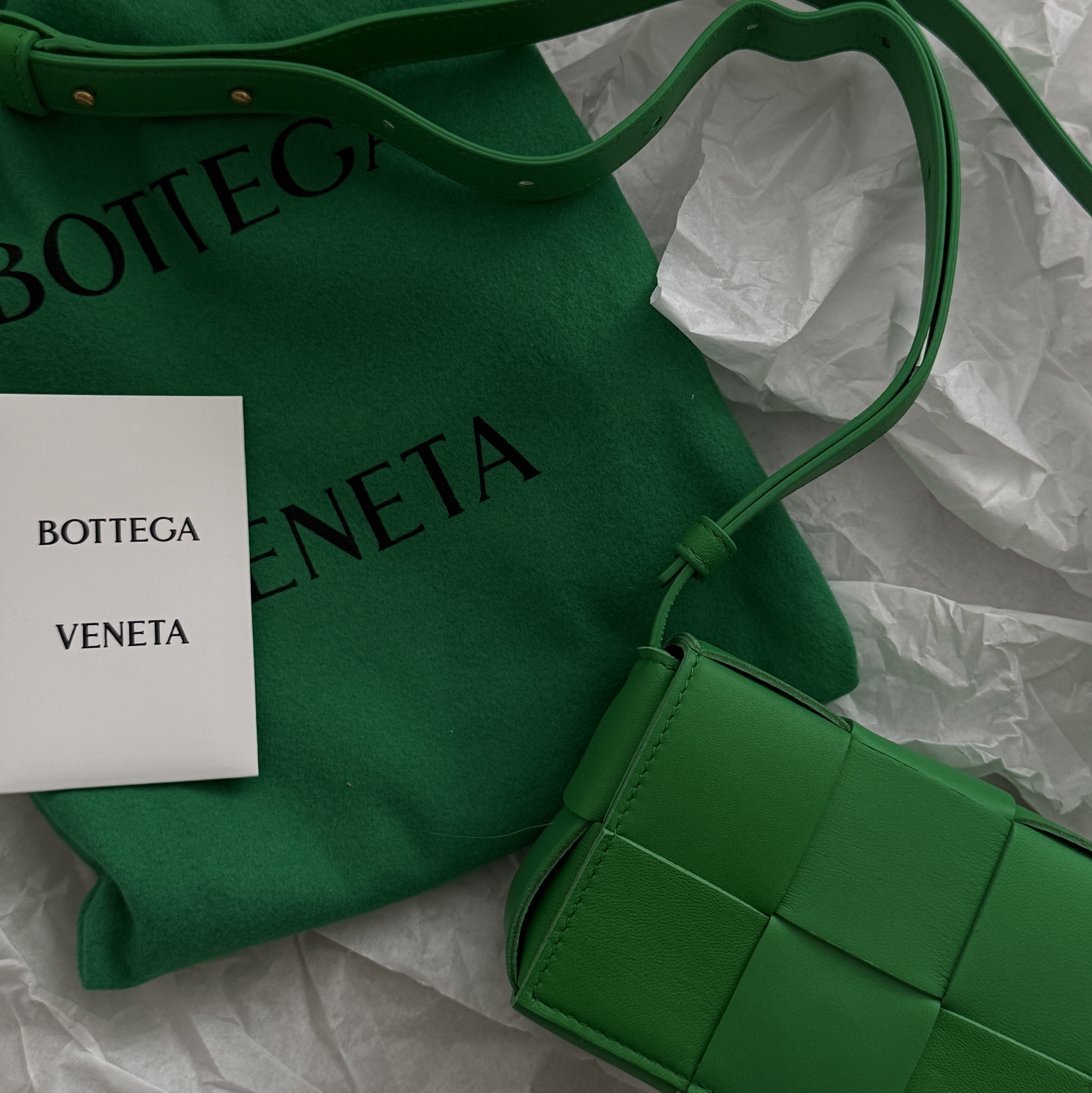 Bottega Veneta Mini Leather Cassette Parakeet 착용 스타일 - 1