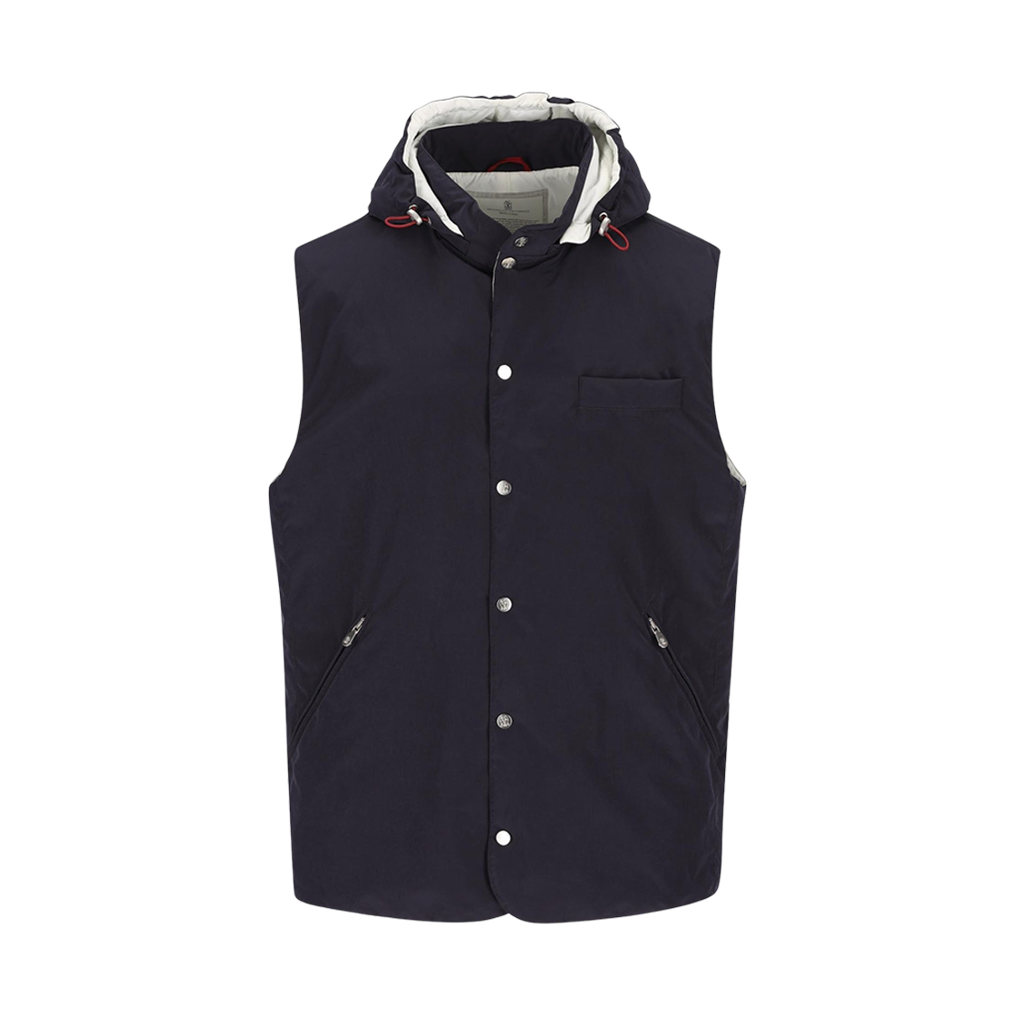 MD4796523-CID24 Brunello Cucinelli Nylon Hooded Vest Blue