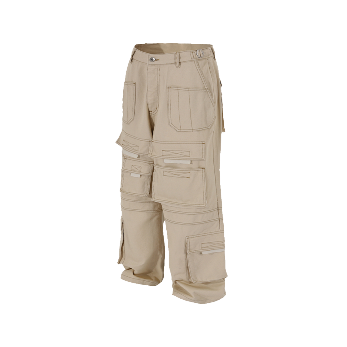 RR4SULP07BE ROARINGRAD Denim Cargo Wide Pants Beige