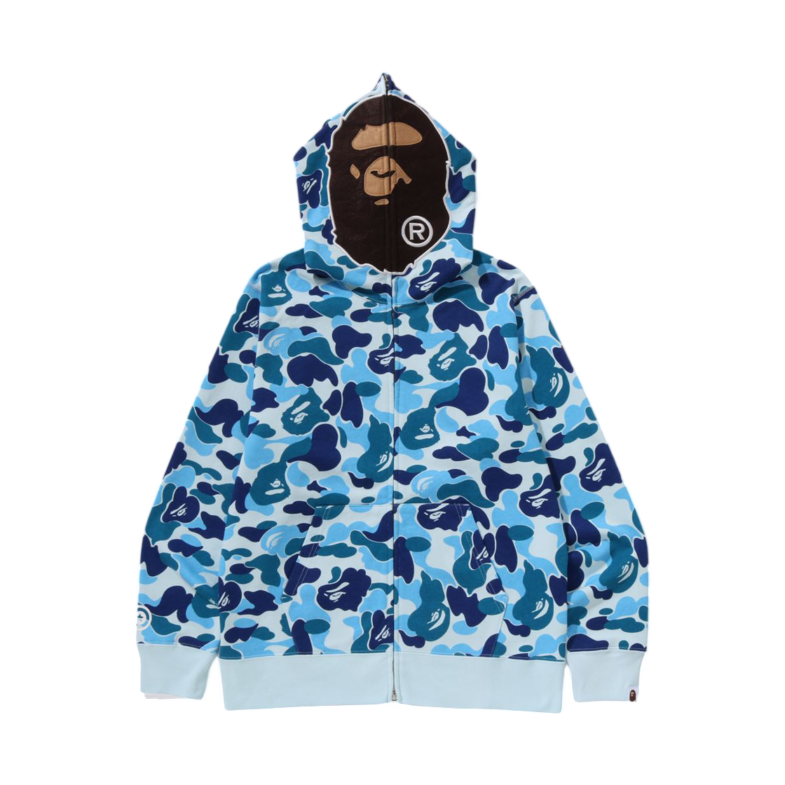 베이프 ABC 카모 세컨드 에이프 풀 집 후드 블루(BAPE  ABC Camo 2nd Ape Full Zip Hoodie Blue)