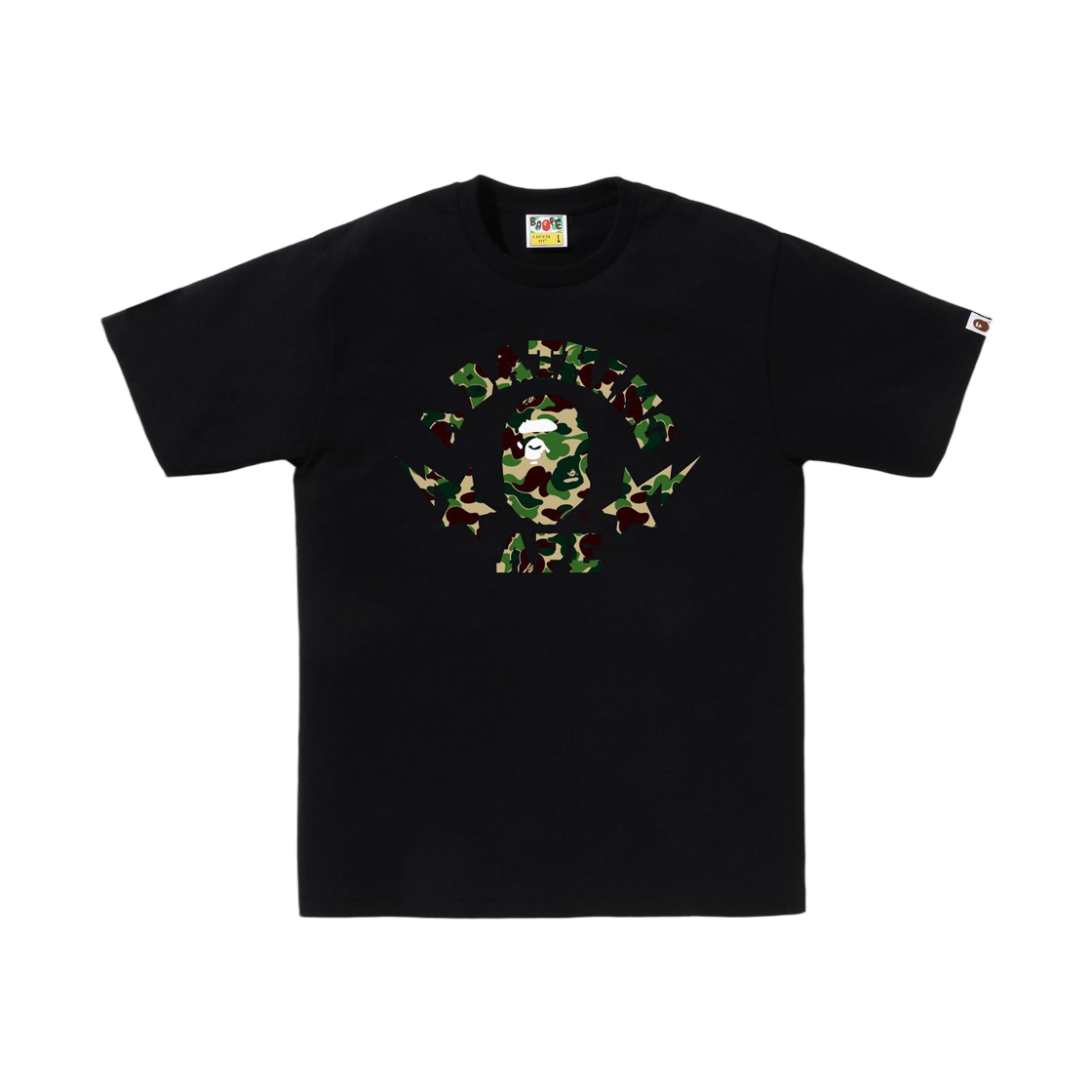 - BAPE 115 ABC Camo Sta College T-Shirt Black Green