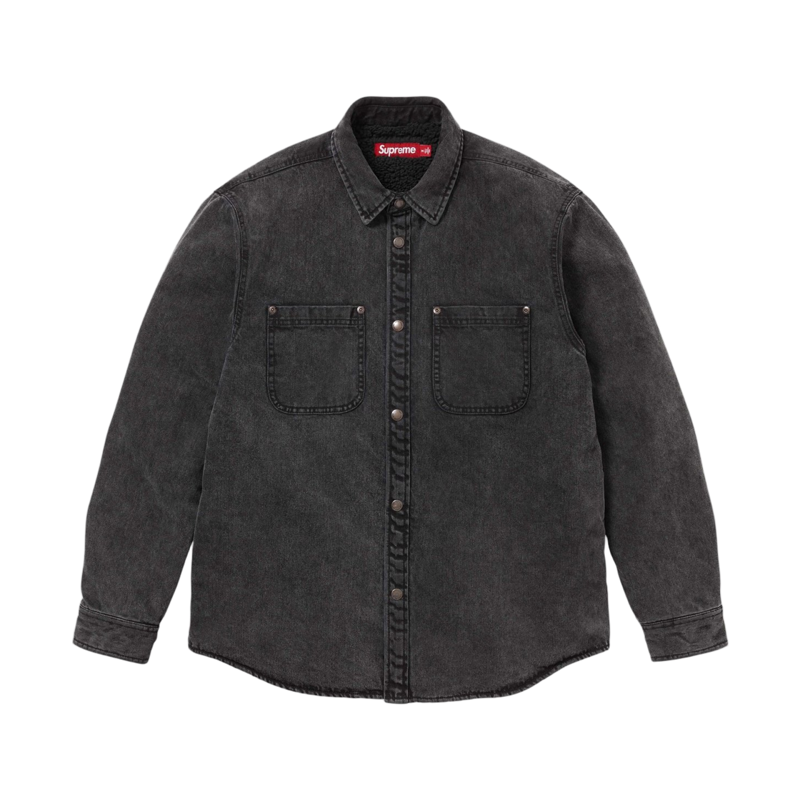 슈프림 셔링 라인드 데님 워크 셔츠 블랙 - 25FW