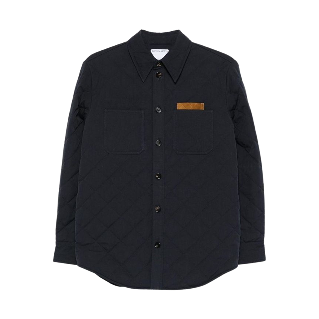 (W) 보테가 베네타 퀼팅 코튼 오버셔츠 미드나잇 블루((W) Bottega Veneta Quilting Cotton Overshirt Midnight Blue)