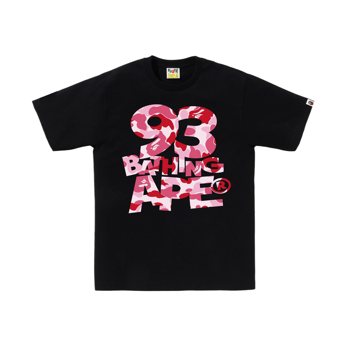 베이프 112 ABC 카모 93 베이싱 에이프 티셔츠 블랙 핑크(BAPE 112 ABC Camo 93 Bathing Ape T-Shirt Black Pink) - 1