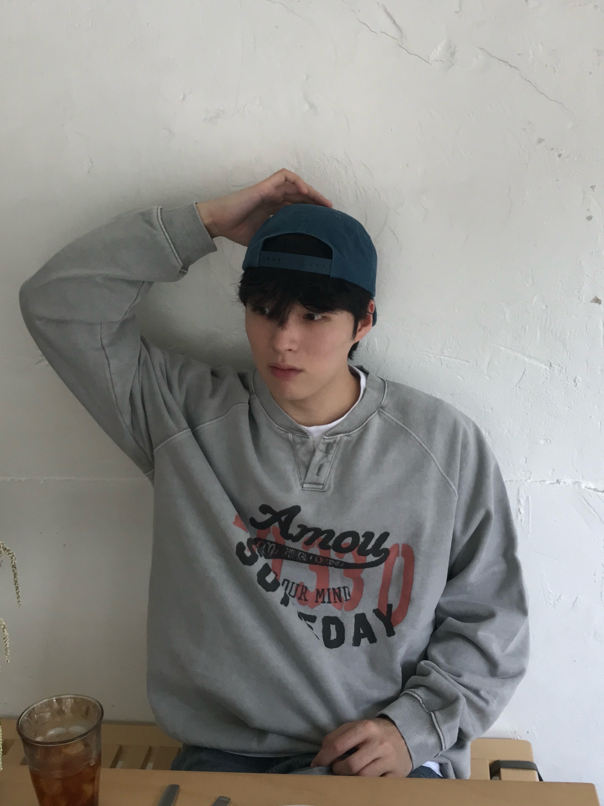Stussy x Our Legacy Work Shop Mid-depth Cap Navy 착용 스타일 - 7