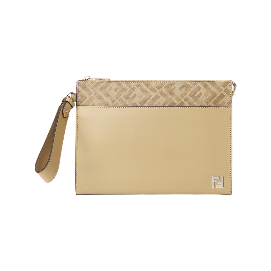 7VA491AV83F19VE Fendi FF Clutch Beige