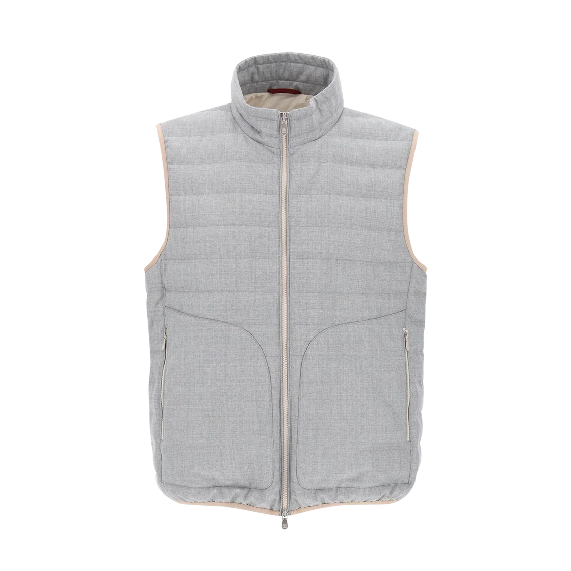 MB4071913-CUJ72 Brunello Cucinelli Lightweight Wool Down Vest Grey