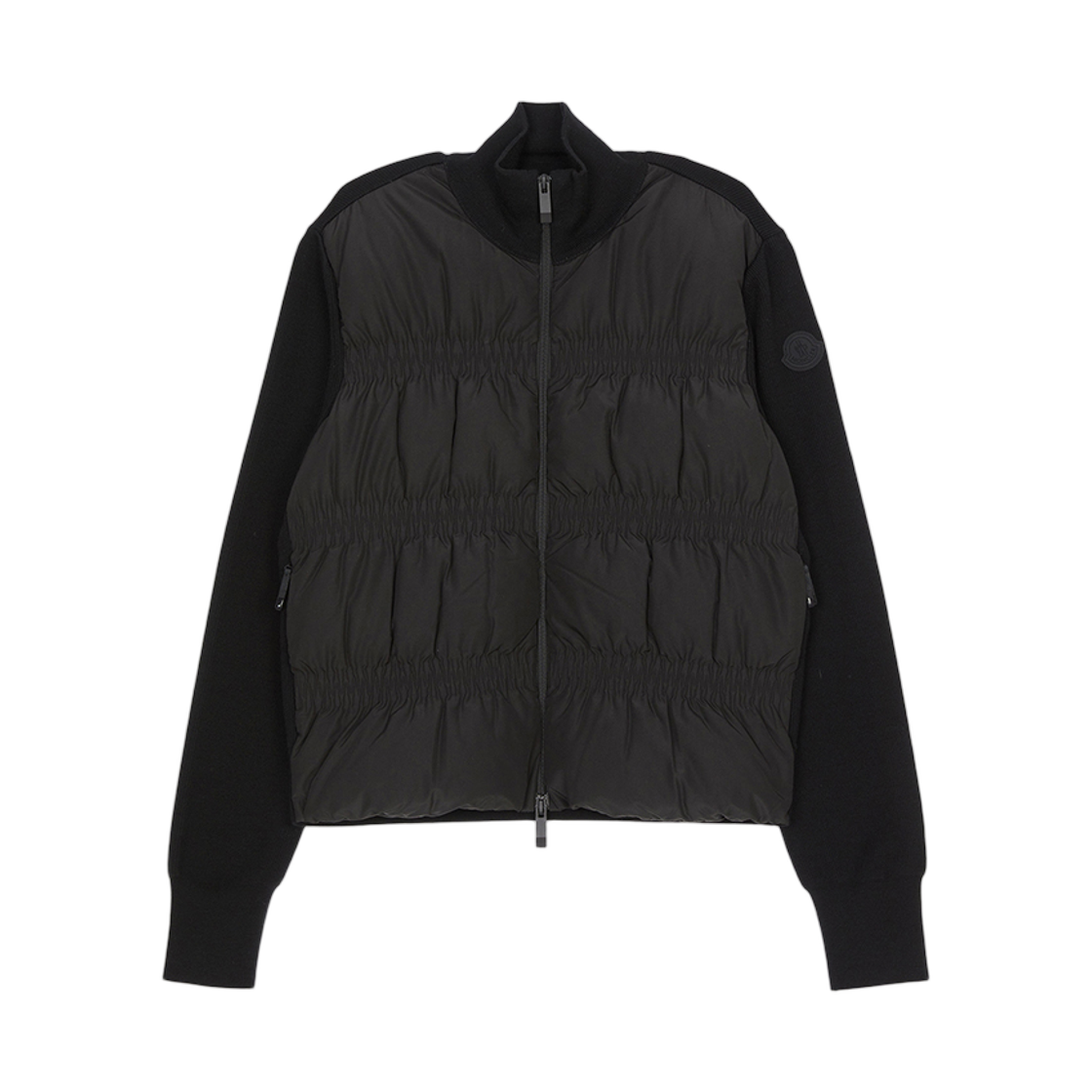 (W) 몽클레르 패딩 집업 가디건 블랙 - 25FW((W) Moncler Padding Zip Up Cardigan Black - 25FW) - 1