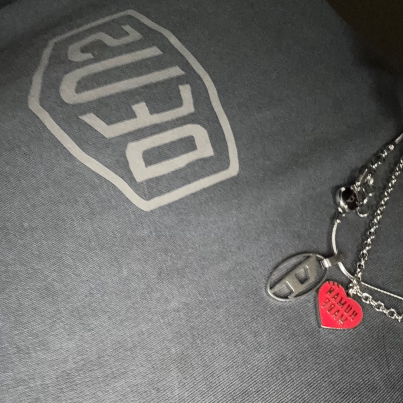 Human Made Heart Necklace Red, Diesel Dx1342 Stainless Steel Pendant Necklace Silver 착용 스타일