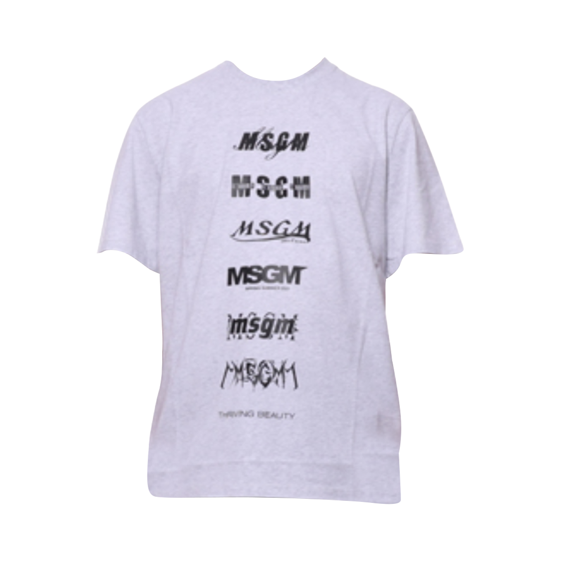 3040MM103-217096-94 MSGM Crewneck Cotton T-Shirt Grey
