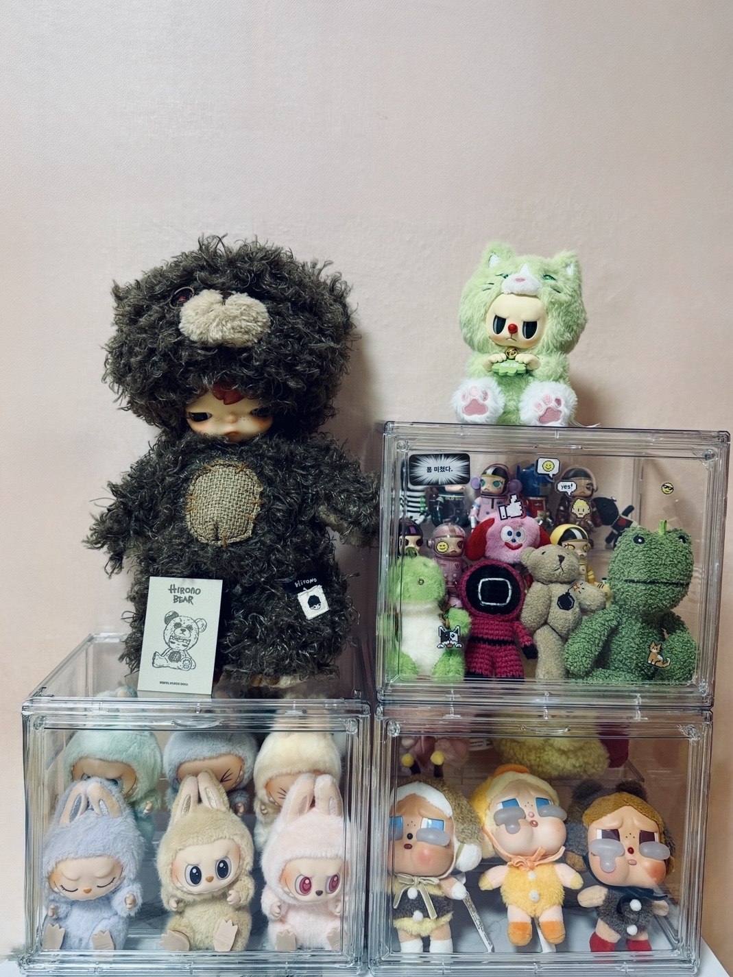 Pop Mart Hirono Bear Vinyl Plush Doll, Pop Mart Labubu Let's Play Together Doll Series Sealed Case (6 Blind Boxes) 착용 스타일 - 5