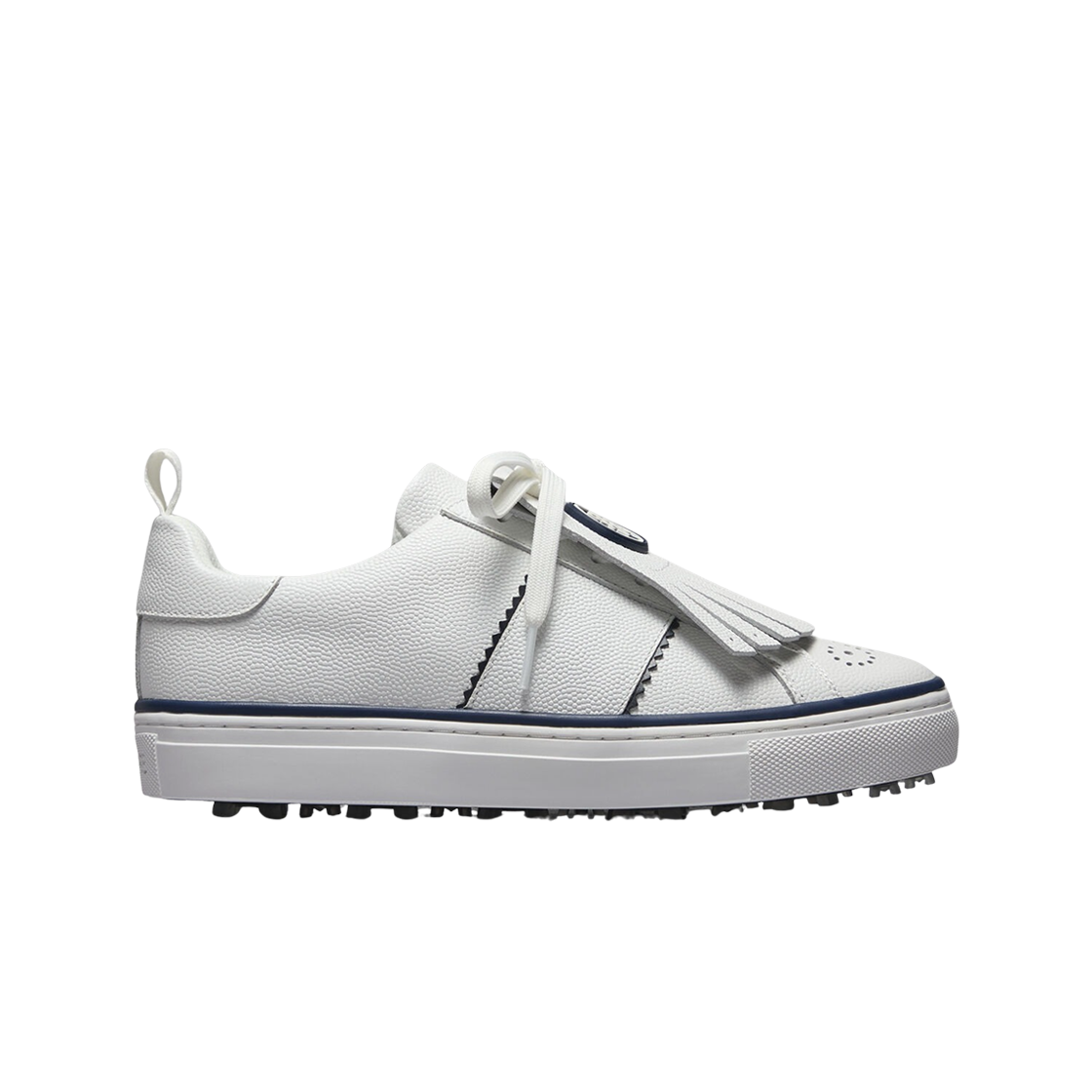 GLF000086 (W) G/Fore Durf Saddle Stripe Leather Kiltie Golf Shoes Snow Twilight