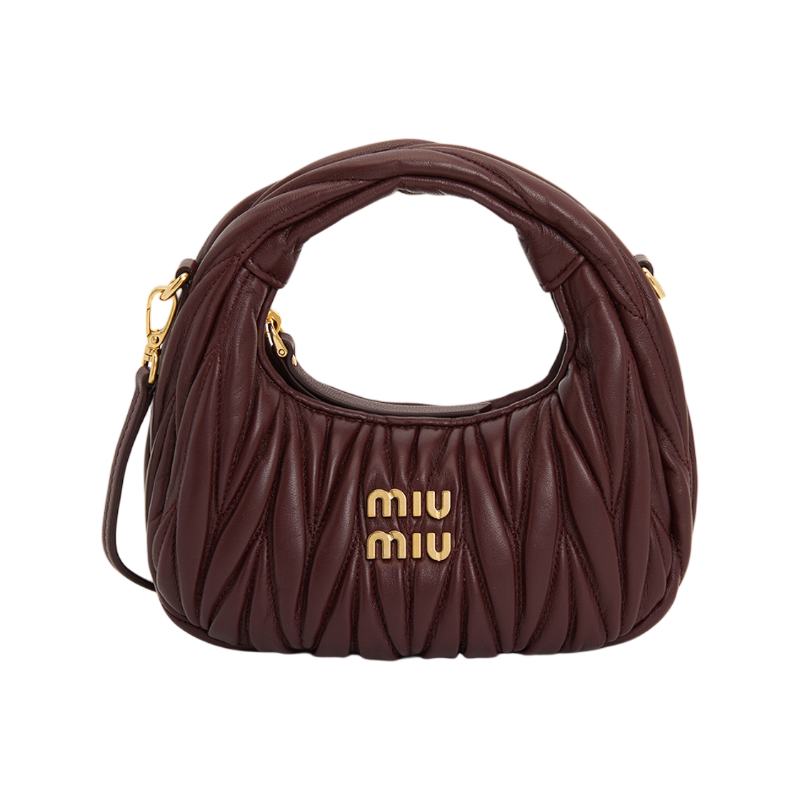 미우 미우 완더 마테라쎄 호보백 와인(Miu Miu Wander Matelasse Hobo Bag Wine) - 1