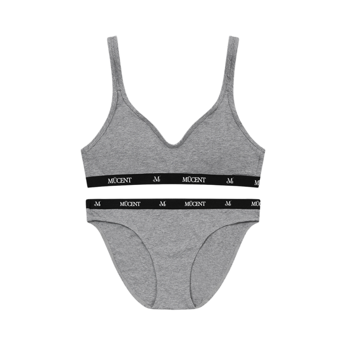 무센트 아우렌 아웃밴드 노와이어 브라렛 팬티 세트 그레이(MUCENT Auren No-Wire Out Band Bralette Panty Set Gray)