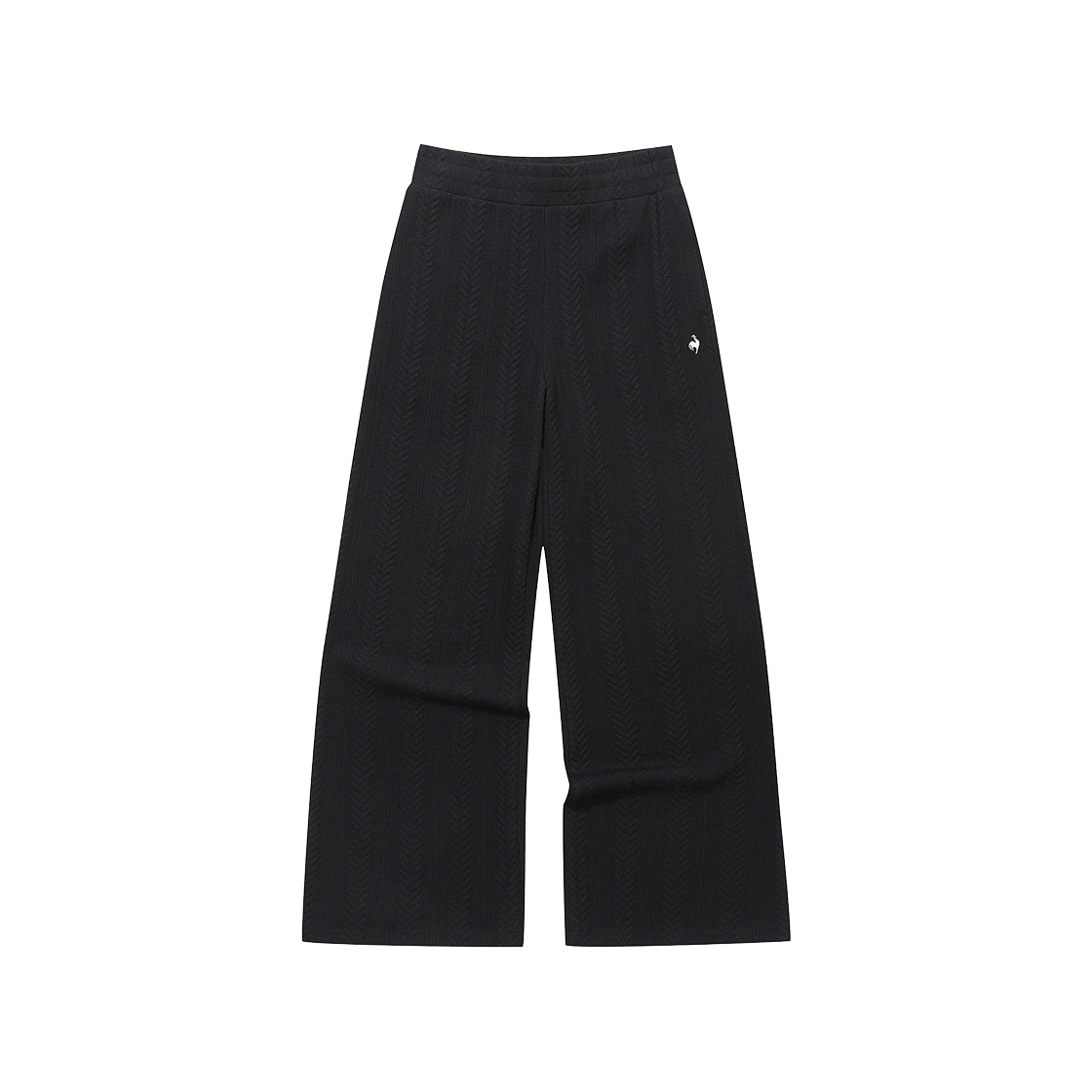 QQ322OFP91_BLK0 le coq sportif Women's Wide Fit Cable Jacquard Pants Black