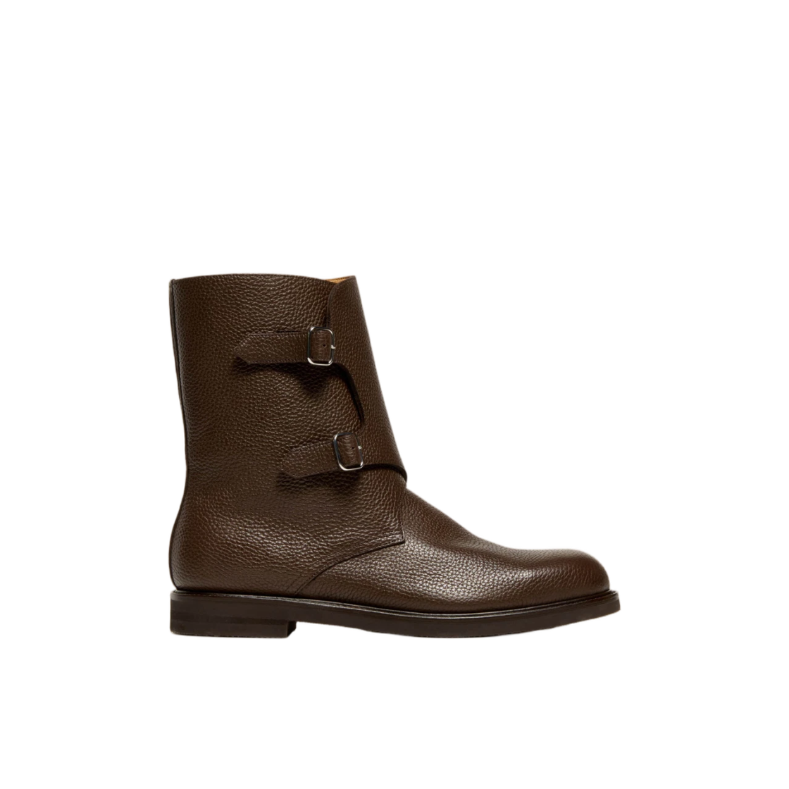 A25AS01QD Auralee Leather Work Boots Dark Brown