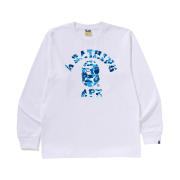 BAPE ABC Camo College L/S T-Shirt White Blue