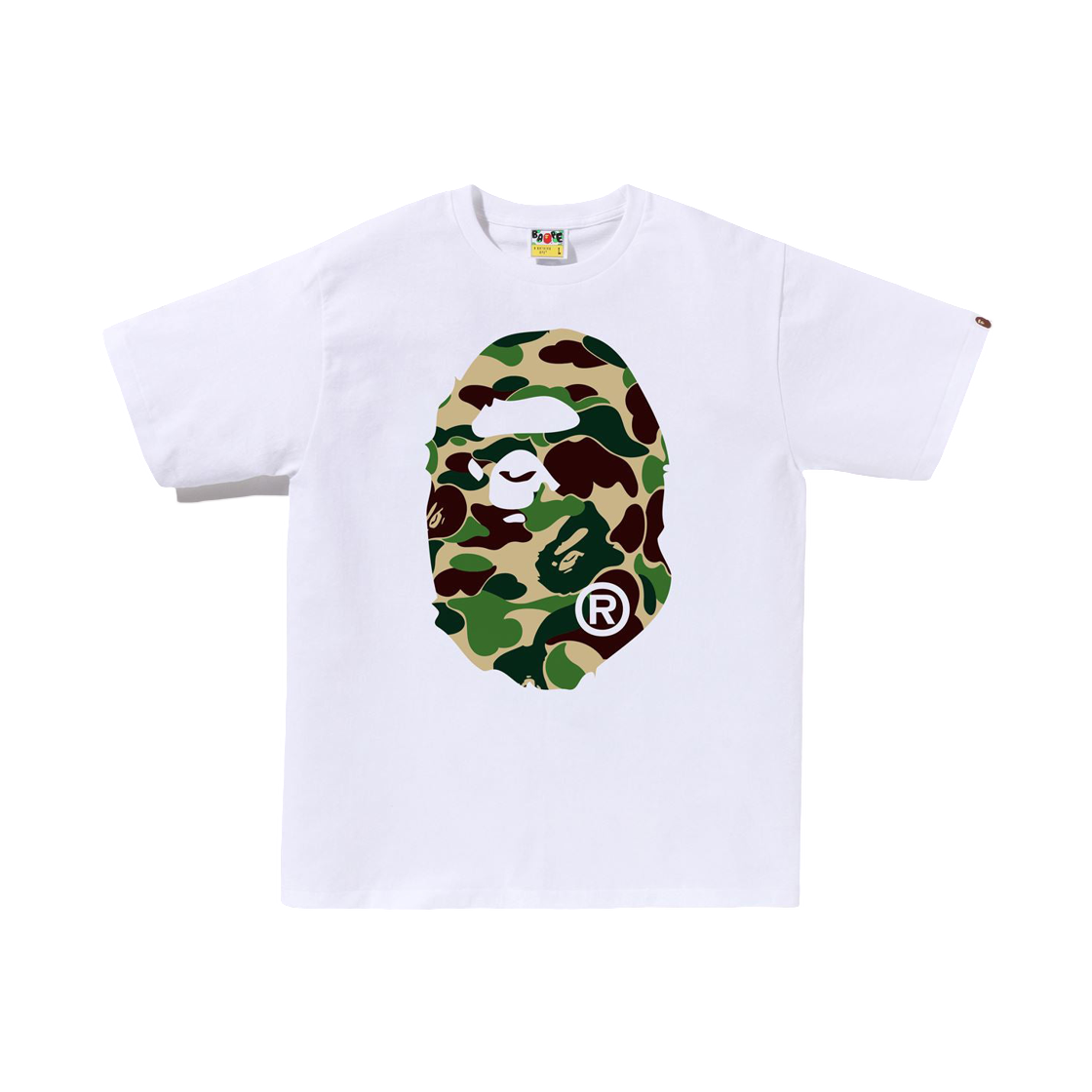 베이프 113 ABC 카모 빅 에이프 헤드 티셔츠 화이트 그린(BAPE 113 ABC Camo Big Ape Head T-Shirt White Green) - 1