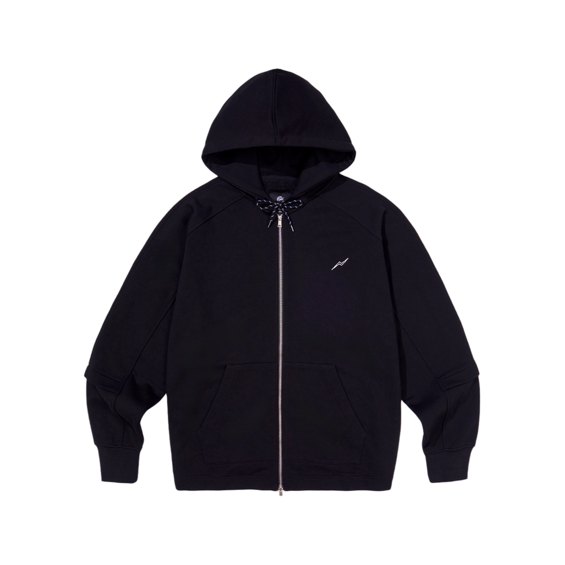 KB3ZU1502MBK KALA PATTHAR KP Logo Raglan Hood Zip Up Black