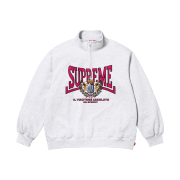 Supreme Crest Appliqué Half Zip Pullover Ash Grey - 25FW