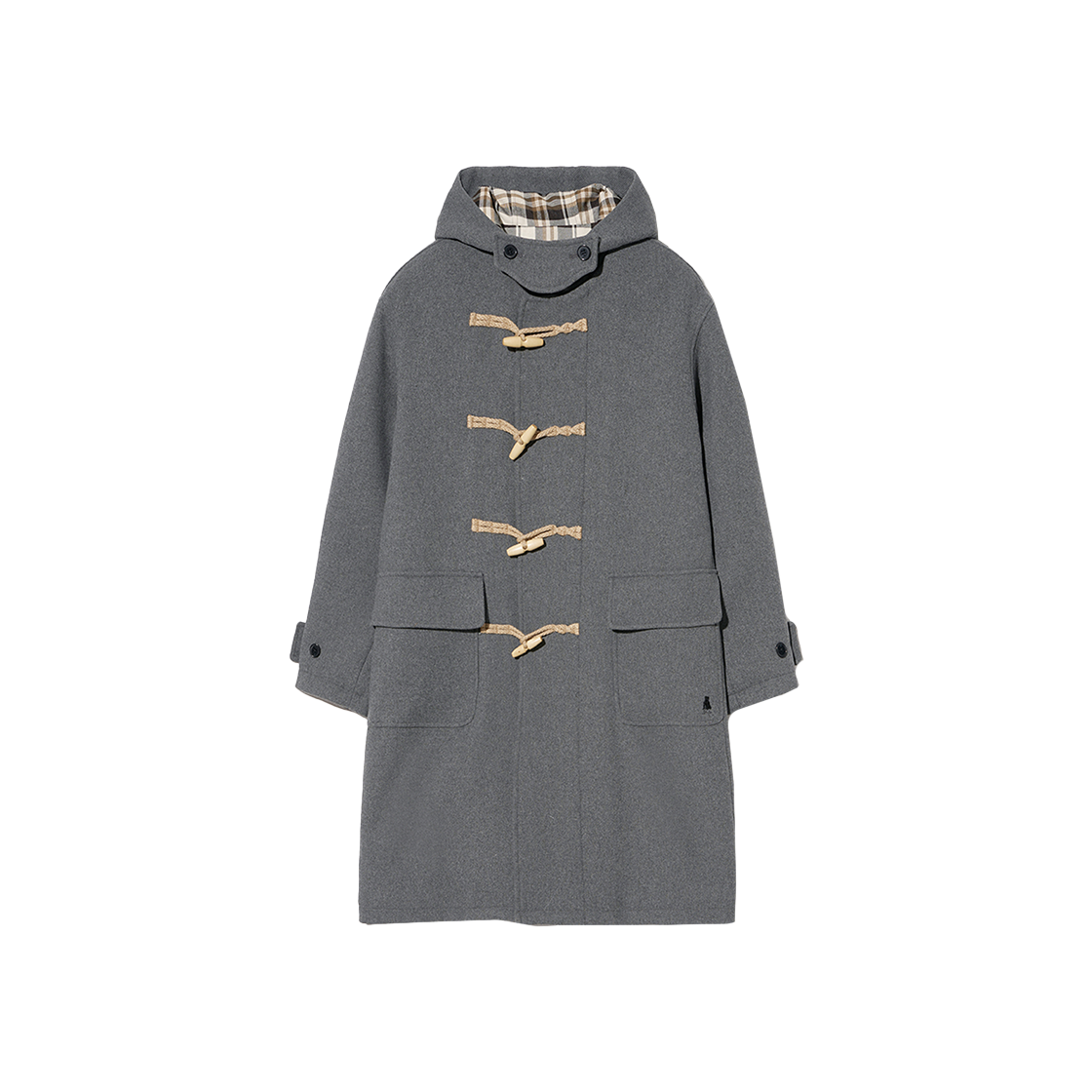 예일 울 블렌디드 롱 더플 코트_그레이(Yale Wool Blended Long Duffle Coat Gray)