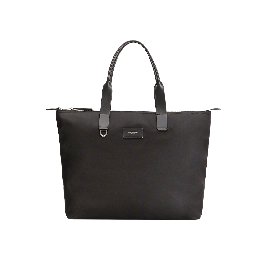 BM2375AN4218B956 Dolce & Gabbana Nylon Smooth Calfskin Shopping Bag Black