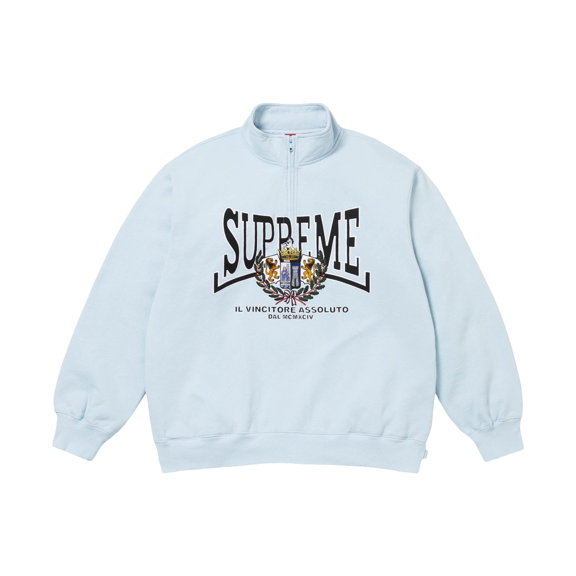슈프림 크레스트 아플리케 하프 집 풀오버 라이트 블루 - 25FW(Supreme Crest Appliqué Half Zip Pullover Light Blue - 25FW) - 1