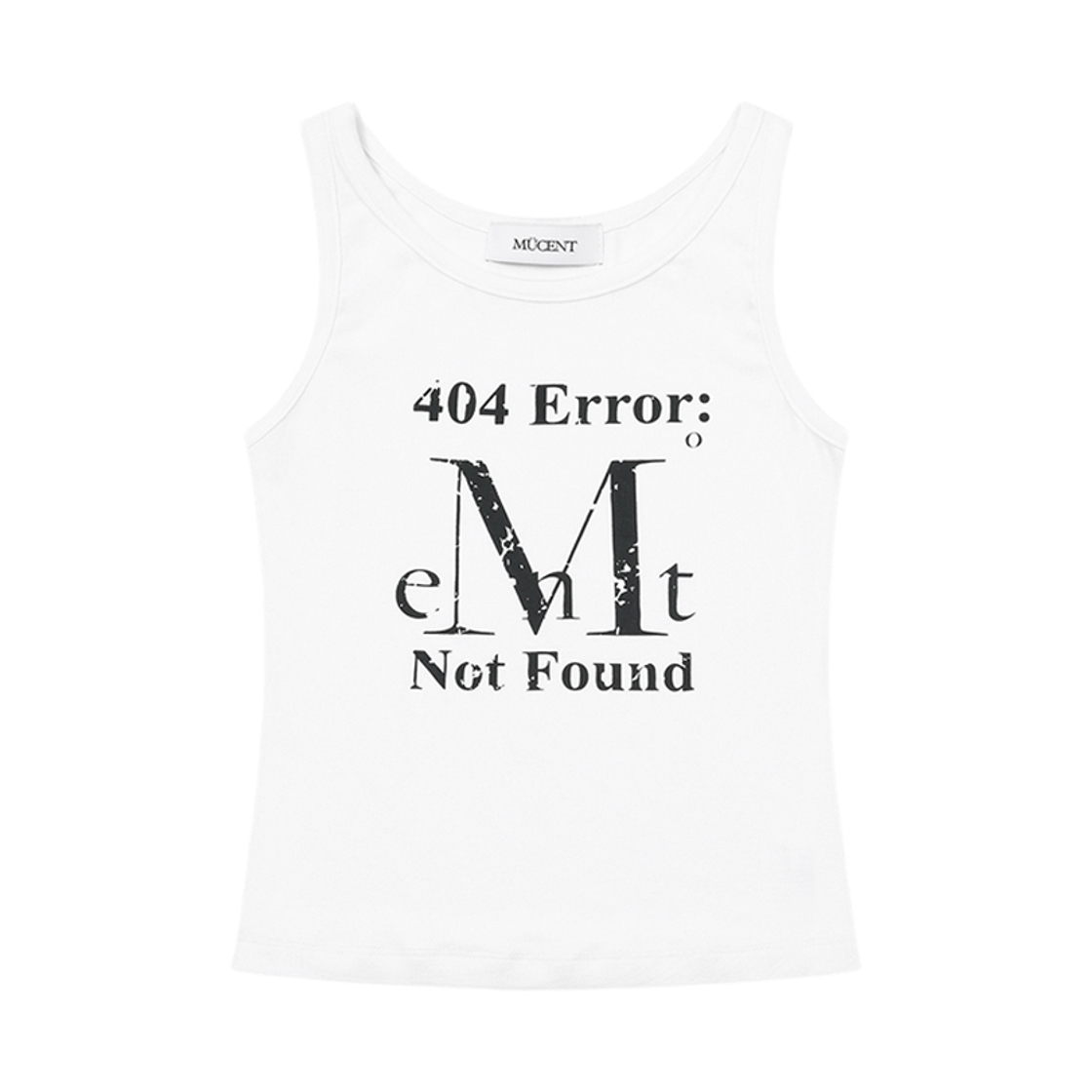P0000BDE MUCENT 404 Error Crack Loho Sleeveless White