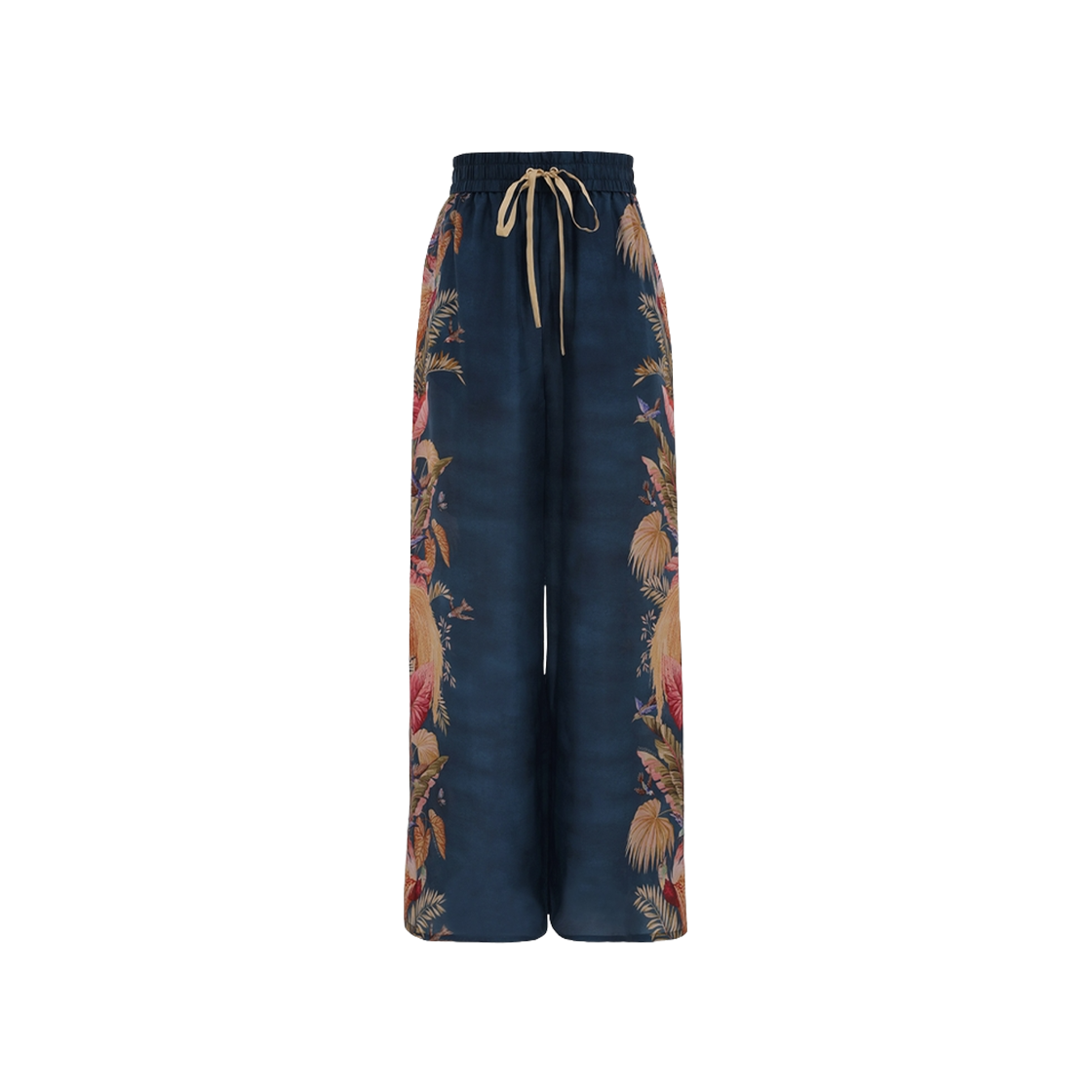 (W) 짐머만 어센션 릴렉스드 팬츠 다크 블루 팜 플로랄((W) Zimmermann Ascension Relaxed Pants Dark Blue Palm Floral)