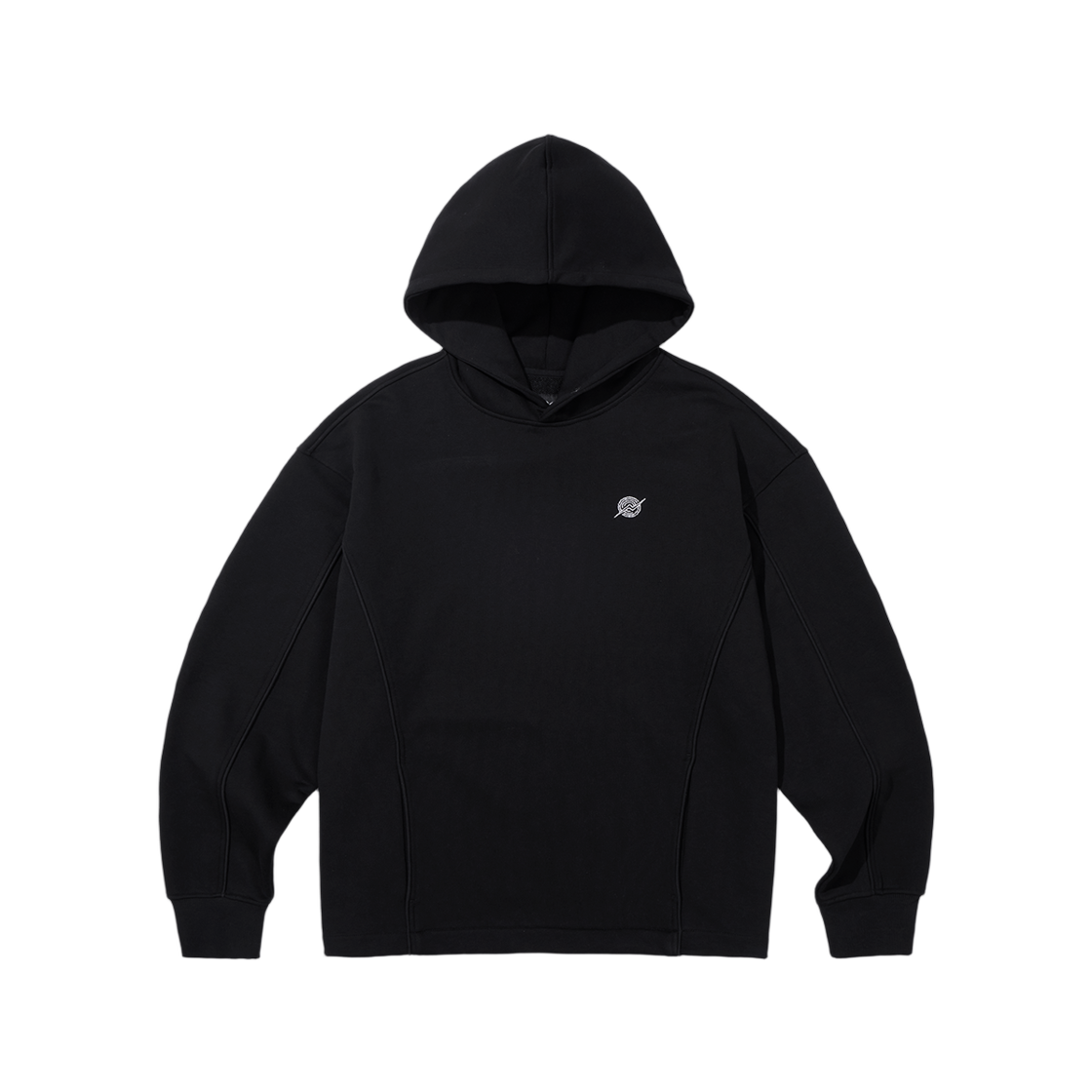 KB3HD1453MBK KALA PATTHAR KP Symbol Logo Incision Hoodie  Black