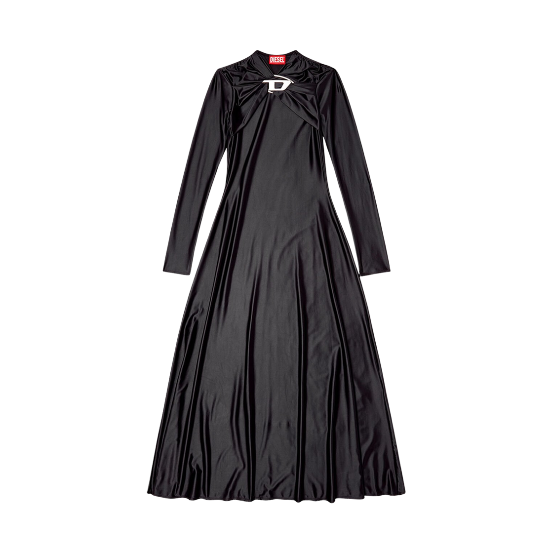 (W) 디젤 D-아모 드레이프 나일론 드레스 블랙((W) Diesel D-Iamo Draped Nylon Dress Black) - 1