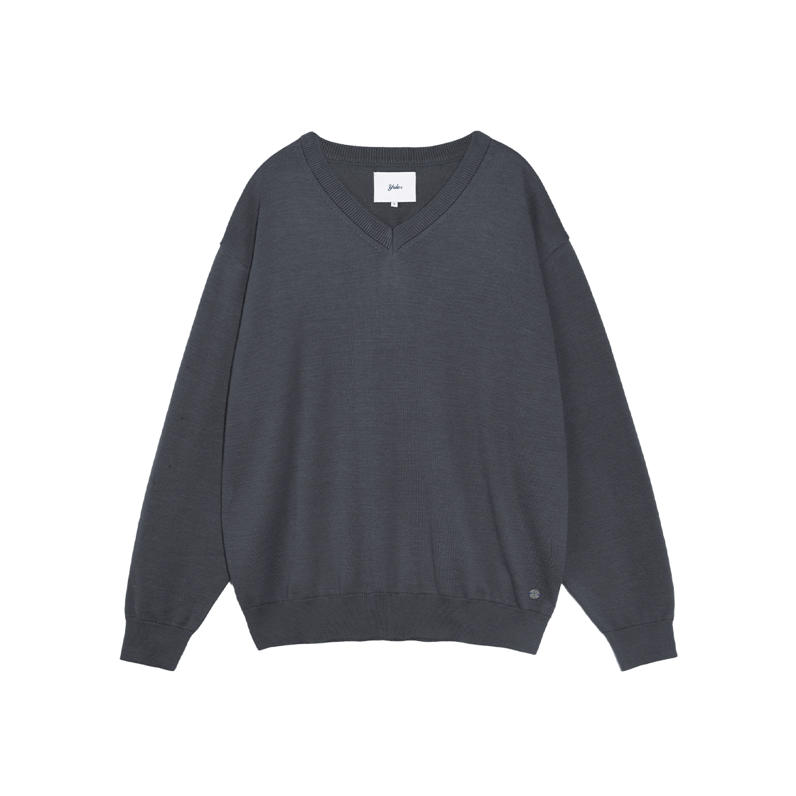 YD09KT0015CH [SUPIMA COTTON] ESSENTIAL V NECK KNIT DARK BROWN