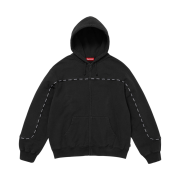 Supreme Piping Zip Up Hooded Sweatshirt Black - 25FW