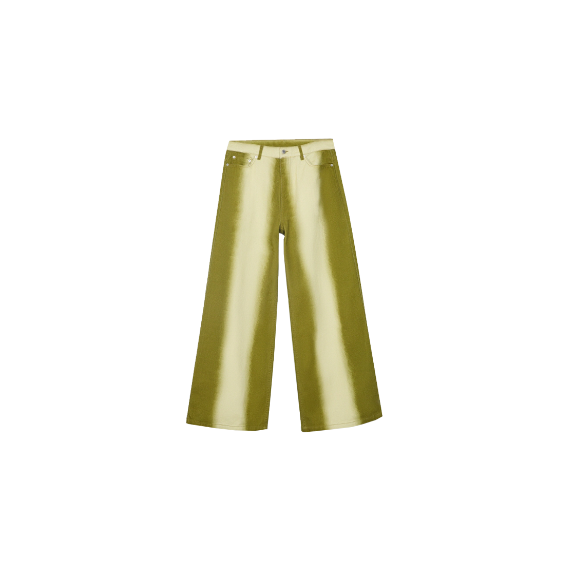 캠퍼 랩 스프레이드 데님 부츠컷 진 그린(CAMPER LAB Sprayed Denim Boot Cut Jeans Green)