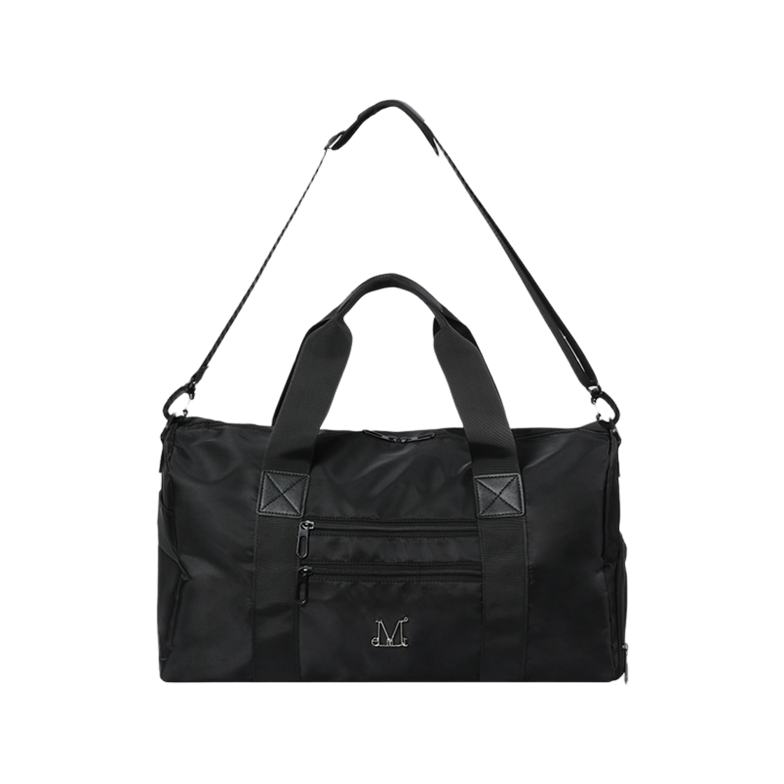 P0000BDD MUCENT Sabo Metal Logo Gym Boston Duffle Bag Unisex Black