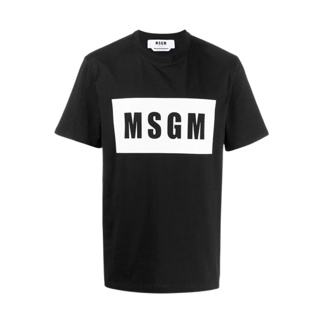 2840MM67-207098-99 MSGM Logo Cotton T-Shirt Black