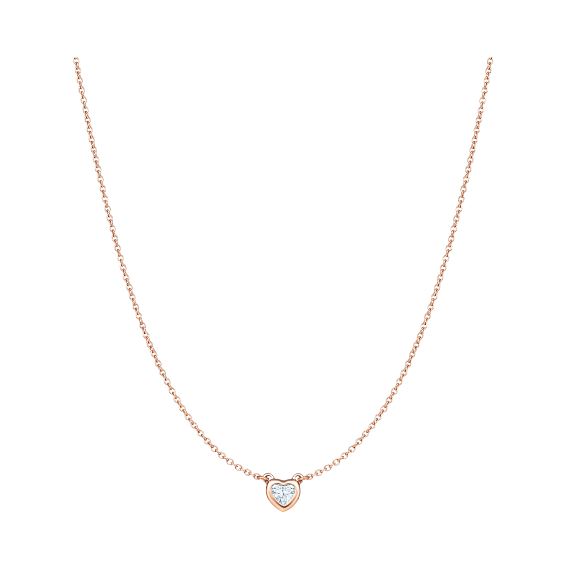티파니 앤 코 엘사 퍼레티 다이아몬드 바이 더 야드 하트 네클리스 로즈 골드 하트 쉐이프 다이아몬드(Tiffany & Co. Elsa Peretti Diamonds by the Yard Heart Necklace Rose Gold with Heart-Shaped Diamond) - 1