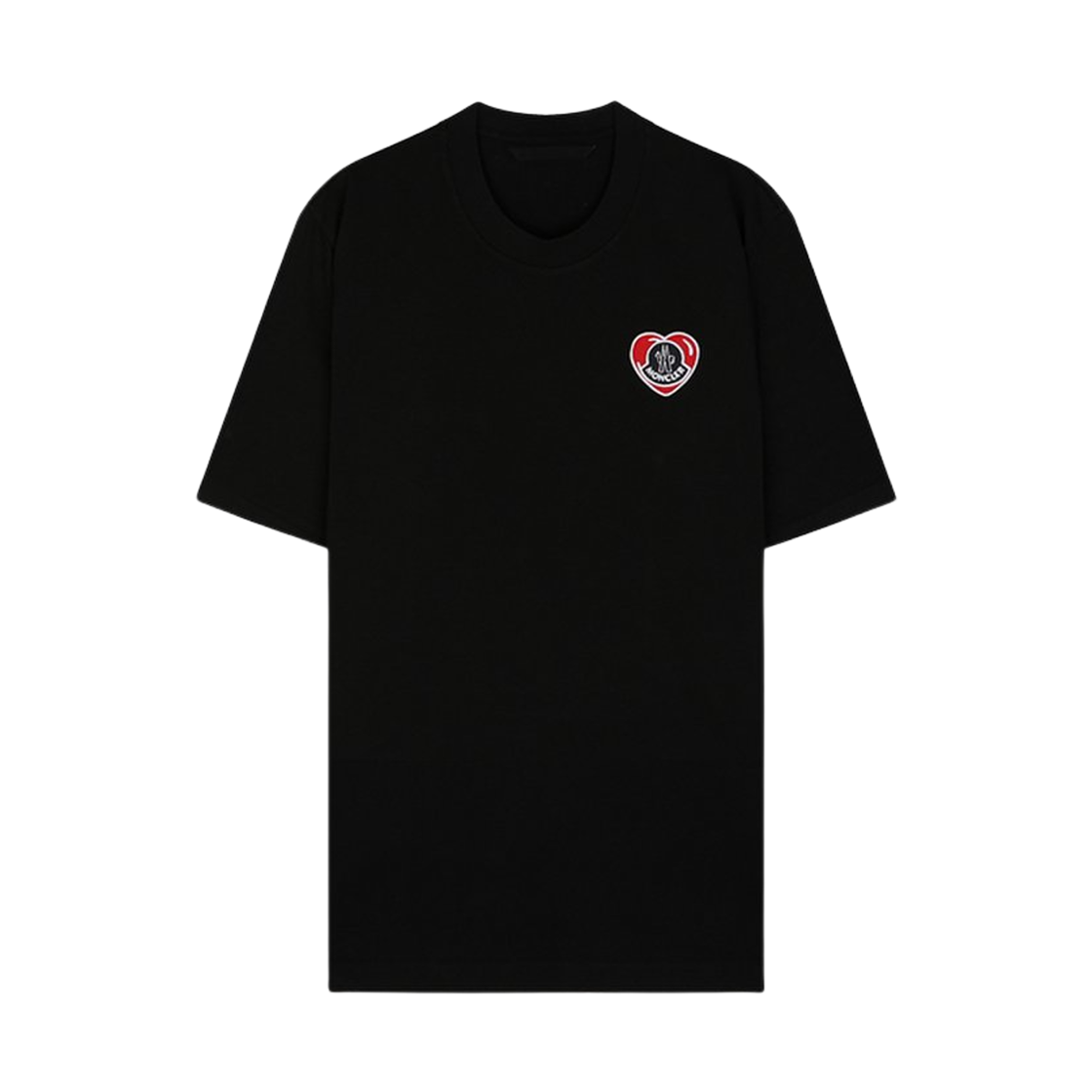 J1-091-8C00021-8390T-999 Moncler Heart Logo T-Shirt Black - 24SS