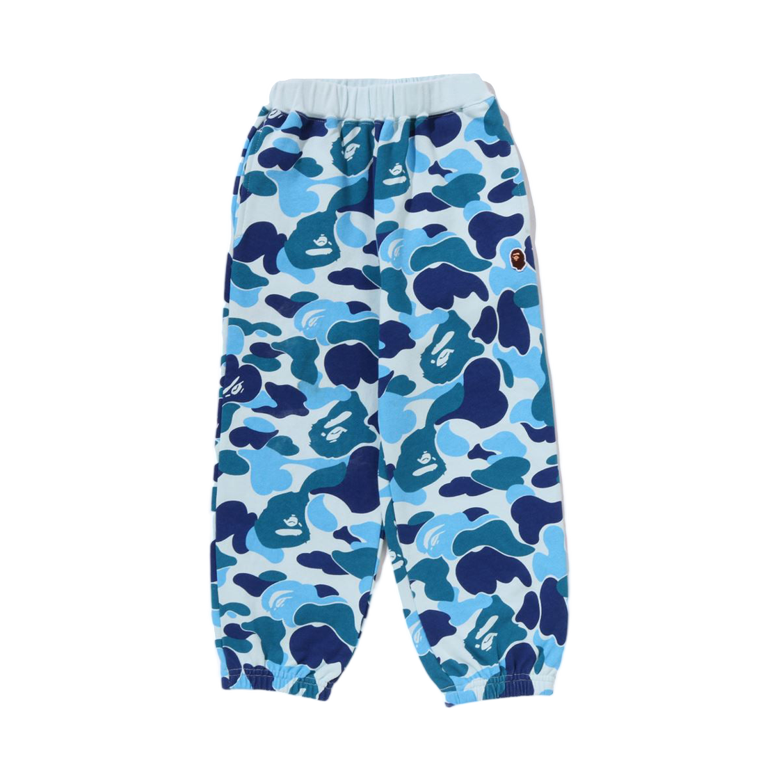 (키즈) 베이프 194 ABC 카모 원 포인트 스웨트팬츠 블루((Kids) BAPE 194 ABC Camo One Point Sweatpants Blue) - 1