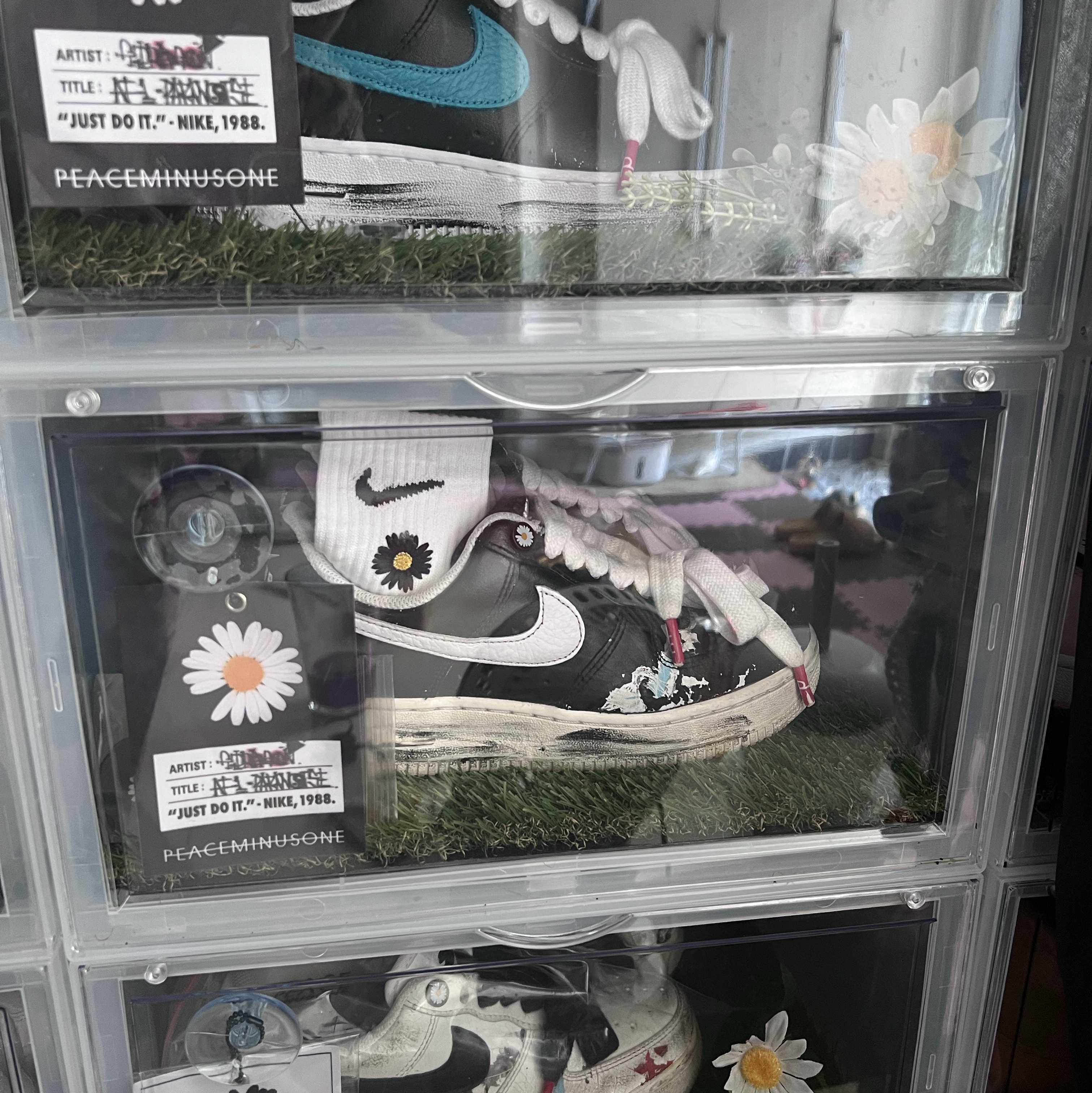 Nike x Peaceminusone Air Force 1 Low Para-Noise, Nike x Peaceminusone Air Force 1 Low Para-Noise 3.0 Black and Multicolor 착용 스타일 - 3